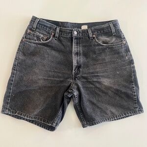 Broken In Vintage Levis 550 Black Jean Shorts 36